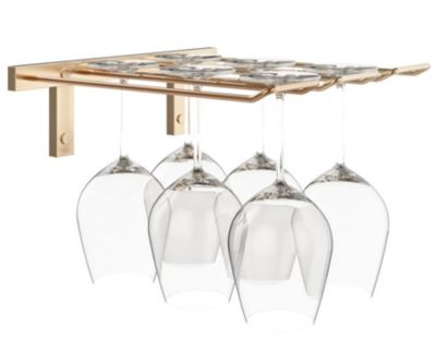 Support à verres Série W Support pour 6 verres, métal fini bronze doré