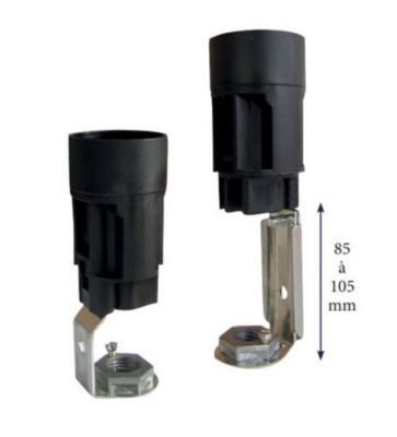 Supports bougies E14 2A 250V 60W femelle pas 10x1 H.65mm