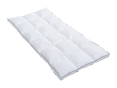 Surconfort de matelas anti-acariens 1 place - 90x 190 cm - Enveloppe satin 120 fils/cm2 - garnissage 1000gr/m2 - Blanc passepoil
