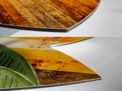 Surfboard déco Funny Waves, Planche de surf décorative, impression sur alu-dibond, déco murale, 100x30 cm