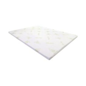 Surmatelas 140 x 190 cm luxe mémoire de forme coutil aloe vera ép.5cm - LACETO de NATUREA