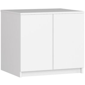 Surmeuble pour armoire AKORD S60 Blanc 60 cm 2 portes façade Blanche 2 étagères 60x51x55 cm