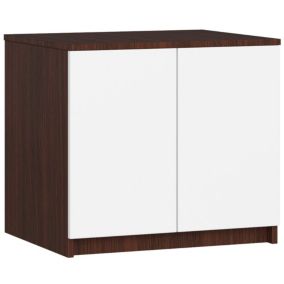 Surmeuble pour armoire AKORD S60 Wengé 60 cm 2 portes façade Blanche 2 étagères 60x51x55 cm