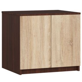 Surmeuble pour armoire AKORD S60 Wengé 60 cm 2 portes façade Chêne Sonoma 2 étagères 60x51x55 cm