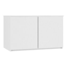 Surmeuble pour armoire AKORD S90 Blanc 90 cm 2 portes façade Blanche 2 étagères 90x51x55 cm