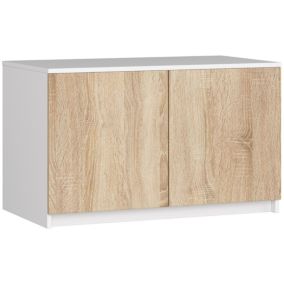 Surmeuble pour armoire AKORD S90 Blanc 90 cm 2 portes façade Chêne Sonoma 2 étagères 90x51x55 cm