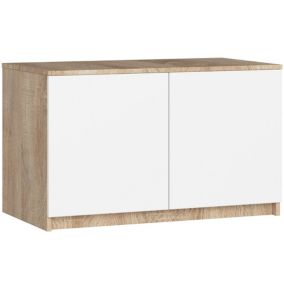 Surmeuble pour armoire AKORD S90 Chêne Sonoma 90 cm 2 portes façade Blanche 2 étagères 90x51x55 cm