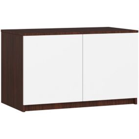 Surmeuble pour armoire AKORD S90 Wengé 90 cm 2 portes façade Blanche 2 étagères 90x51x55 cm