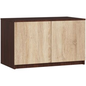 Surmeuble pour armoire AKORD S90 Wengé 90 cm 2 portes façade Chêne Sonoma 2 étagères 90x51x55 cm