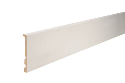 Surplinthe MDF prépeint blanc 244 x 13,3 cm, ép.22 mm