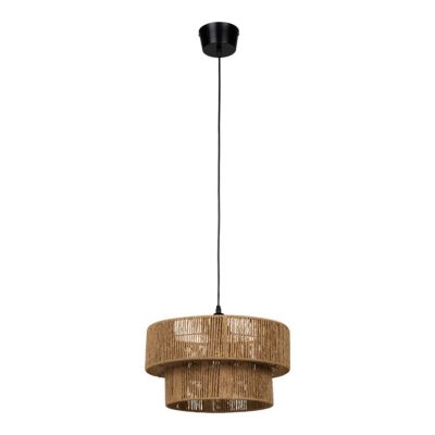 Suspension 1 lampe aspect fibres naturelles Ø38cm E27 42W GoodHome Brolga