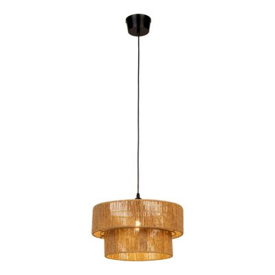 Suspension 1 lampe aspect fibres naturelles Ø38cm E27 42W GoodHome Brolga