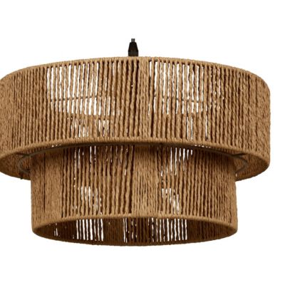 Suspension 1 lampe aspect fibres naturelles Ø38cm E27 42W GoodHome Brolga