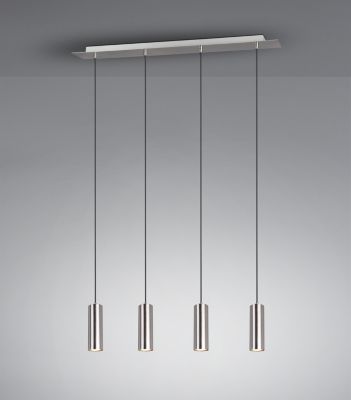 Suspension 4xGU10 max 35W métal nickel mat - Trio - Marley