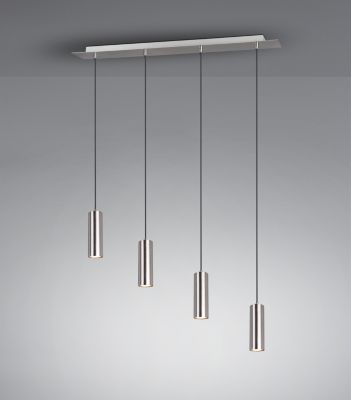 Suspension 4xGU10 max 35W métal nickel mat - Trio - Marley