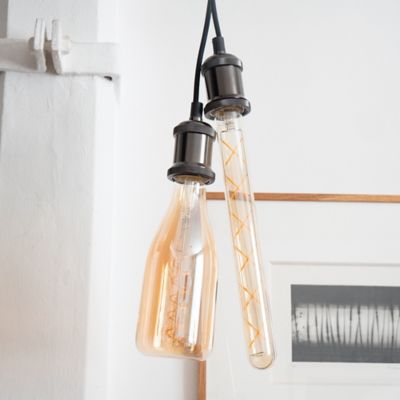Suspension Vintage En Métal Doré – Douille E27 – Câble Textile 120 Cm – Hauteur Réglable – Idéale Pour Cuisine Ou Café