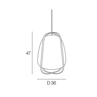 Suspension Akemi IP20 E27 40W H.47 x Ø36 cm papier japonais, bambou, blanc Corep