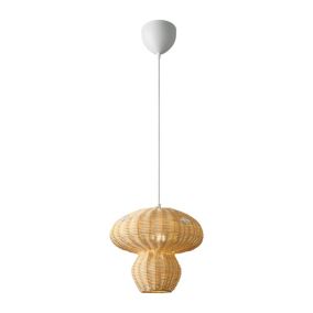 Suspension ALLIE, Rotin, Couleur Nature (marron), E27, H.28.3, IP20 / NORDLUX Intérieur