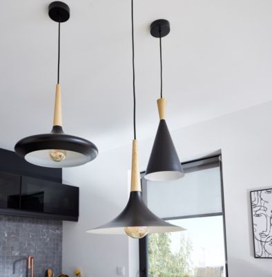 Suspension Arraqis E27 IP20 noir 19cm