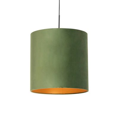 Abat-jour Couronne Victorienne Velours Vert Botanique Noir Vibrant - Neuf