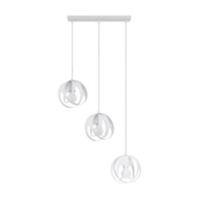 Suspension balle en métal blanc 50 x 117 cm