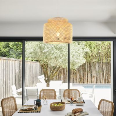 Suspension bambou Makassar Corep E27 IP20 15W coloris naturel ø38 x H.32 cm