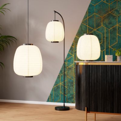 Suspension Bantry E27 15W ⌀35xH.110cm blanc GoodHome