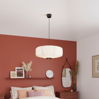 Suspension Bantry E27 15W ⌀65xH.110cm blanc GoodHome