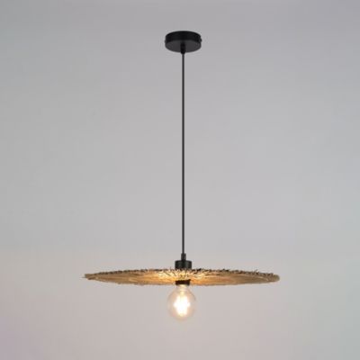 Suspension Bengale E27 60W IP20 ⌀50xH.101cm raphia naturel Corep