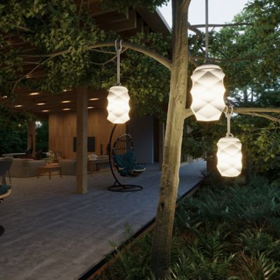 Suspension Bita batterie rechargeable beige LED intégrée 300lm 2W IP65 couleur variable disco + blanc neutre New Garden