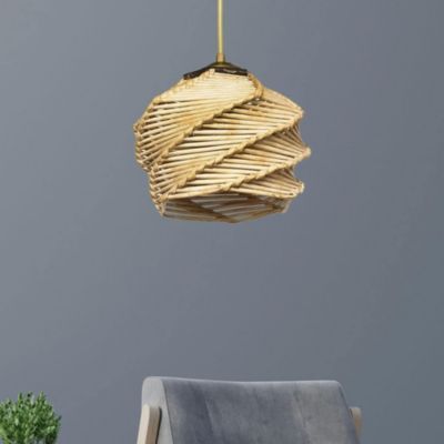 Suspension bohème forme boule effet bambou OLTEN