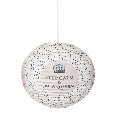 Suspension Boule japonaise Keep Calm E27 60W
