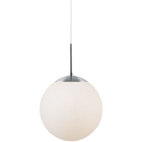 Suspension CAFE 25, Verrerie, Couleur Opale, E27, H.39, IP20 / NORDLUX Intérieur