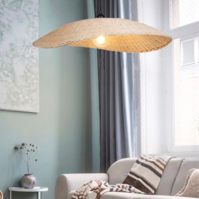 Suspension Calanques XL rotin E27 60W IP20 H.18 x Ø78 cm Corep