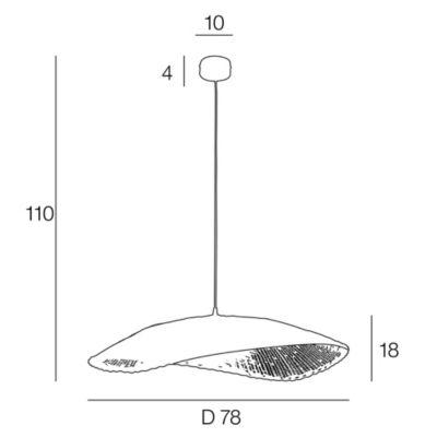 Suspension Calanques XL rotin E27 60W IP20 H.18 x Ø78 cm Corep