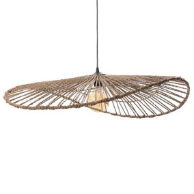 Suspension capeline en jacinthe d'eau Alana coloris beige E27 ⌀78 X H.74 cm Lussiol