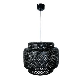 Suspension Clure bambou noir E27 42W IP20 Ø45cm GoodHome