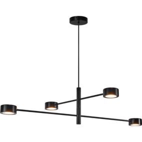 Suspension CLYDE, Métal, Couleur Noir, LED Module, H.22.25, IP20 / NORDLUX Intérieur