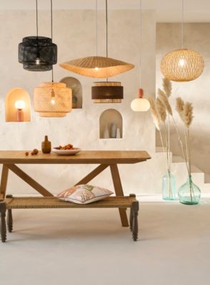 Suspension Colours Albarella rotin l.45,5 x H.139 cm