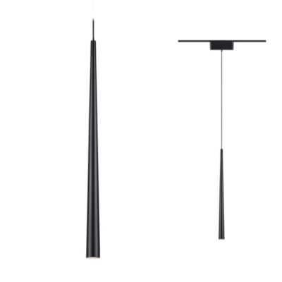 Suspension conique LED noir effet brossé H.120 cm 600 lm pour rail magnétique 5 W Paulmann Veya