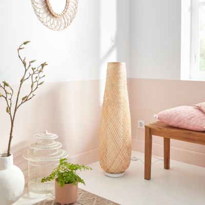 Suspension cylindre E27/100W H20cm Ø38 cm Ibiza raphia Corep