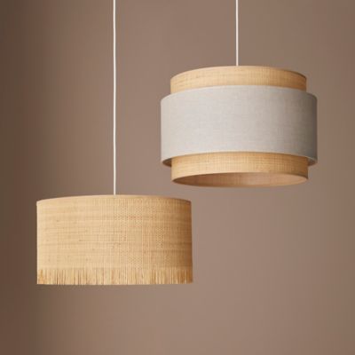 Suspension cylindre E27/100W H20cm Ø38 cm Ibiza raphia Corep
