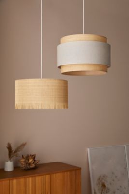 Suspension cylindre E27/100W H20cm Ø38 cm Ibiza raphia Corep