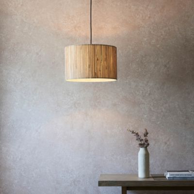Suspension cylindre jonc mer beige E27 Endon Longshore | Castorama