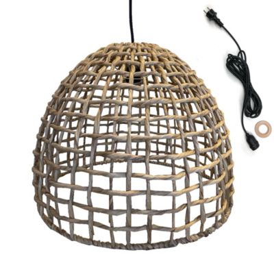 Suspension d'extérieur avec câble AMADEO OUTDOOR CABLE Beige fibre naturelle H38cm