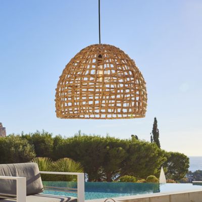 Suspension d'extérieur avec câble AMADEO OUTDOOR CABLE Beige fibre naturelle H38cm