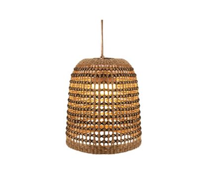 Suspension d'extérieur LED intégrée Positano rotin fibres naturelles ⌀11 cm 900lm IP54 9W Newgarden