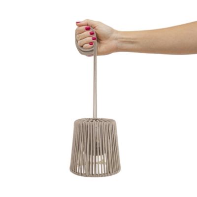 Suspension d'extérieur LED intégrée rechargeable Conta mini beige taupe Ø15cm IP54 E27 900lm 3W Newgarden