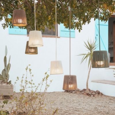 Suspension d'extérieur LED intégrée rechargeable Conta mini blanc Ø15cm IP54 E27 900lm 3W Newgarden