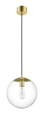 Suspension Dacite GoodHome laiton et transparent E27 IP20